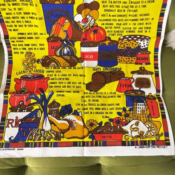 Vintage linen Traditional Recipes of Scotland tea towel by - Picture 2 of 6